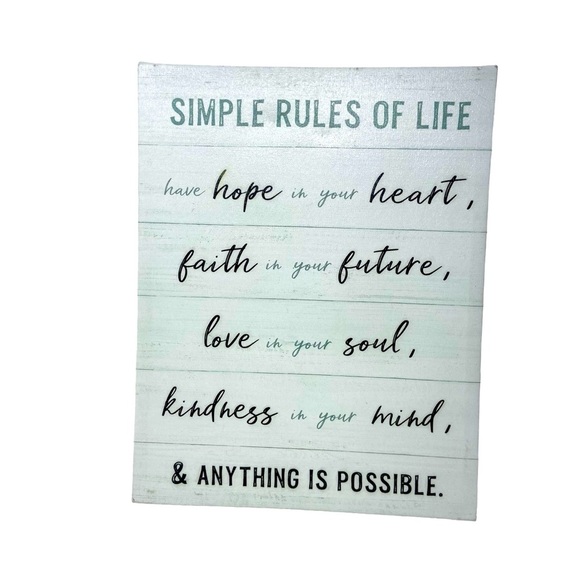 Hanging Wall Sign | Simple Rules of Life | 11x14” - Picture 5 of 5